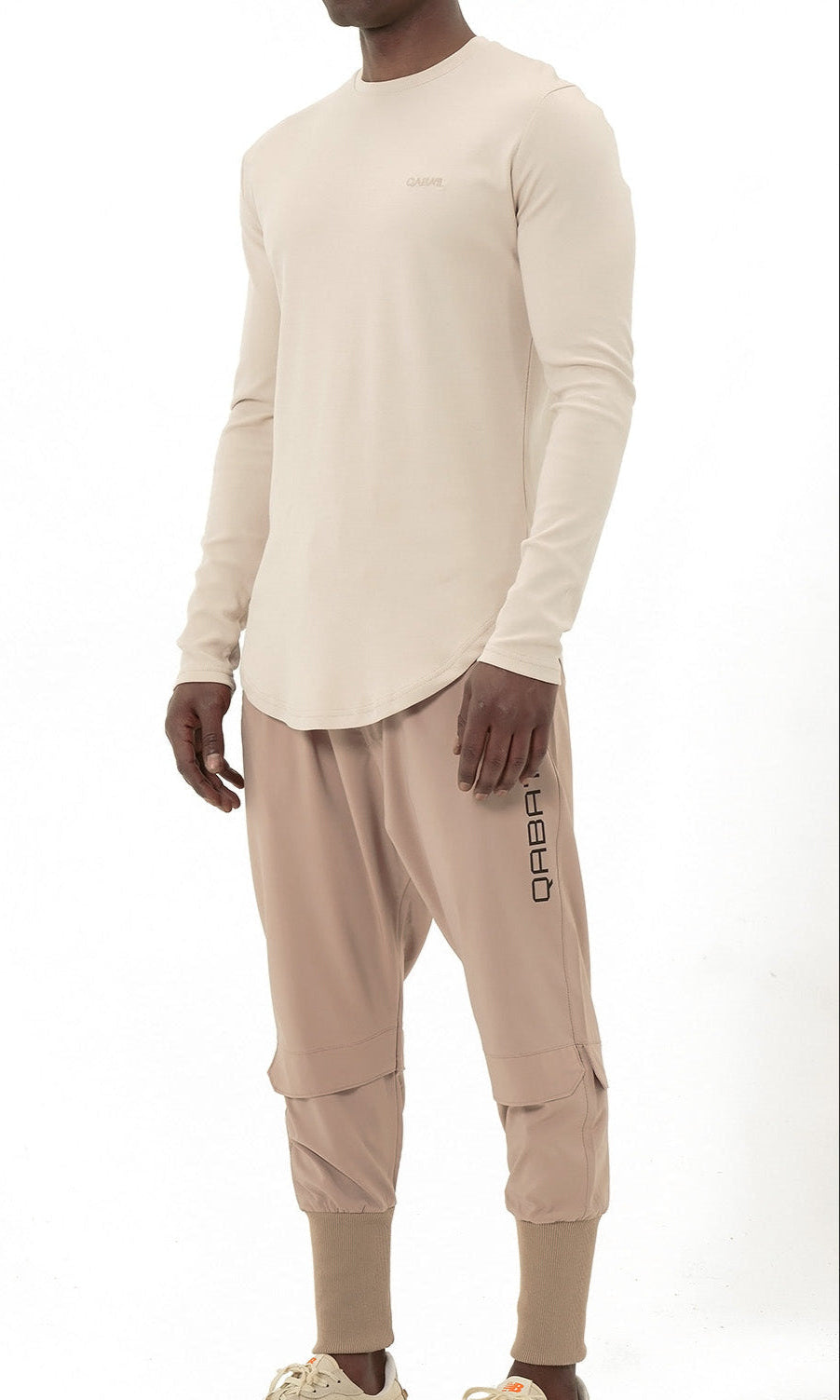  QL Pantalon Cross Over in Taupe - QABA'IL,