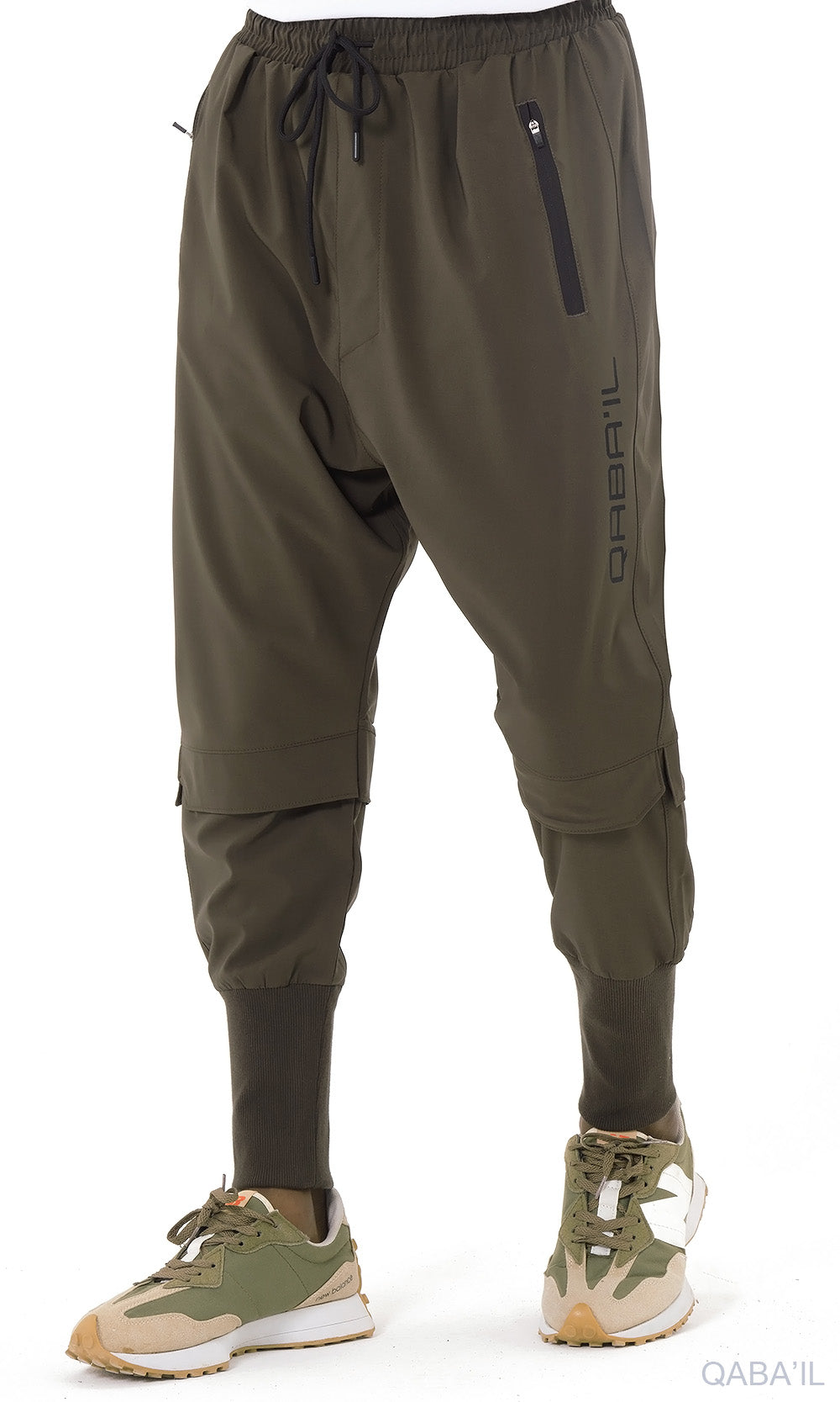  QL Pantalon Cross Over in Dark Grey - QABA'IL,
