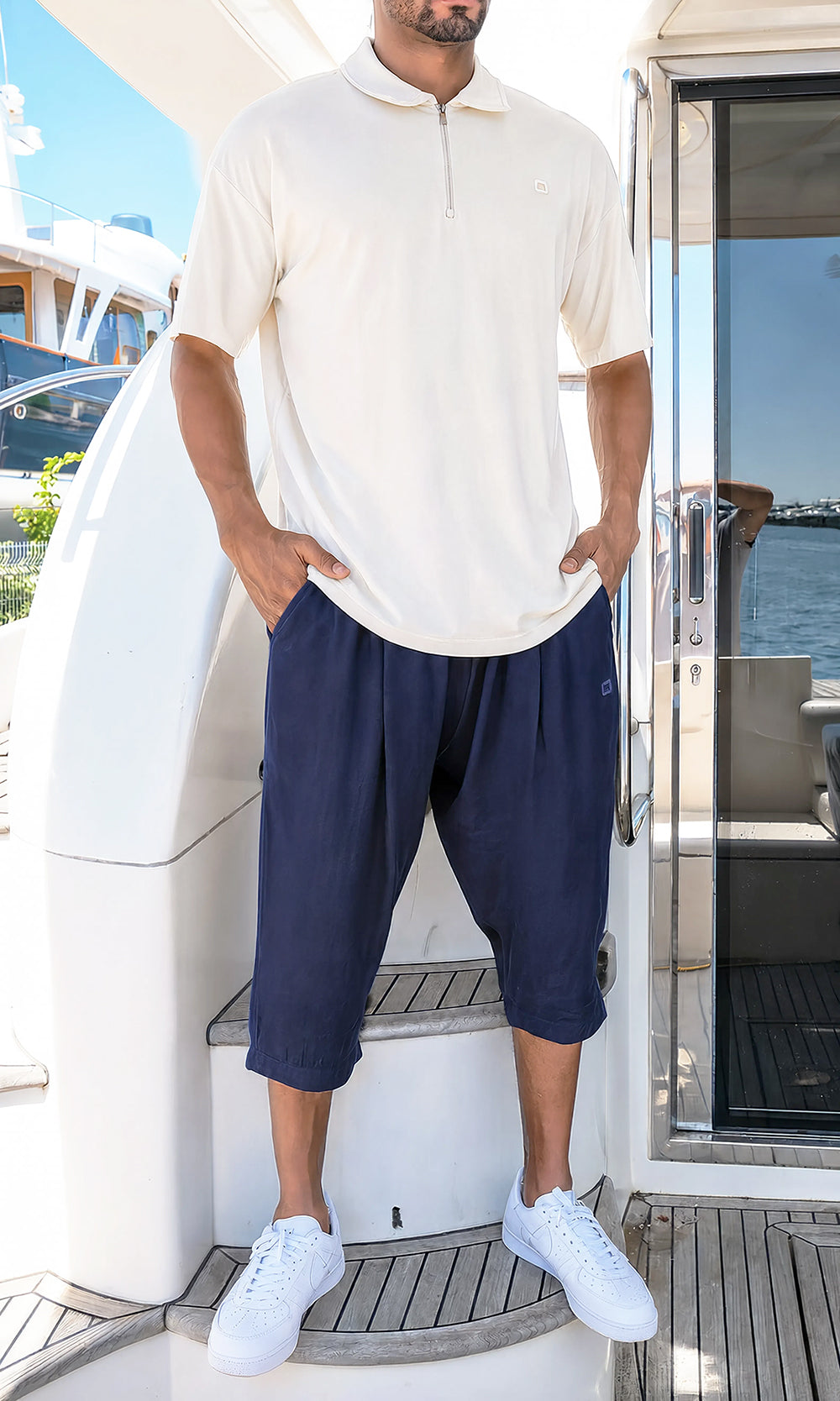 QTS1010 Classik Court Tencel en marine