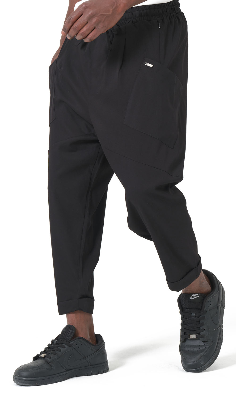 QTS1012 Pantalon sarouel Design S26 en noir