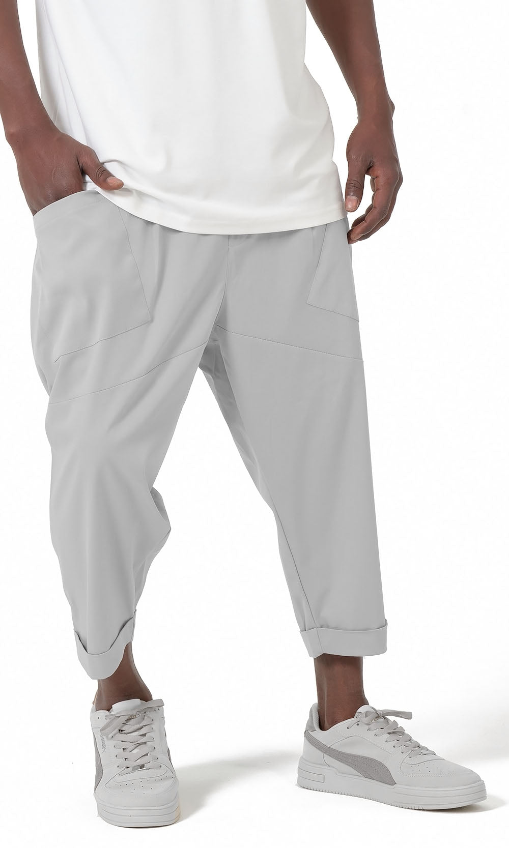 QTS1012 Pantalon sarouel Design S26 gris clair