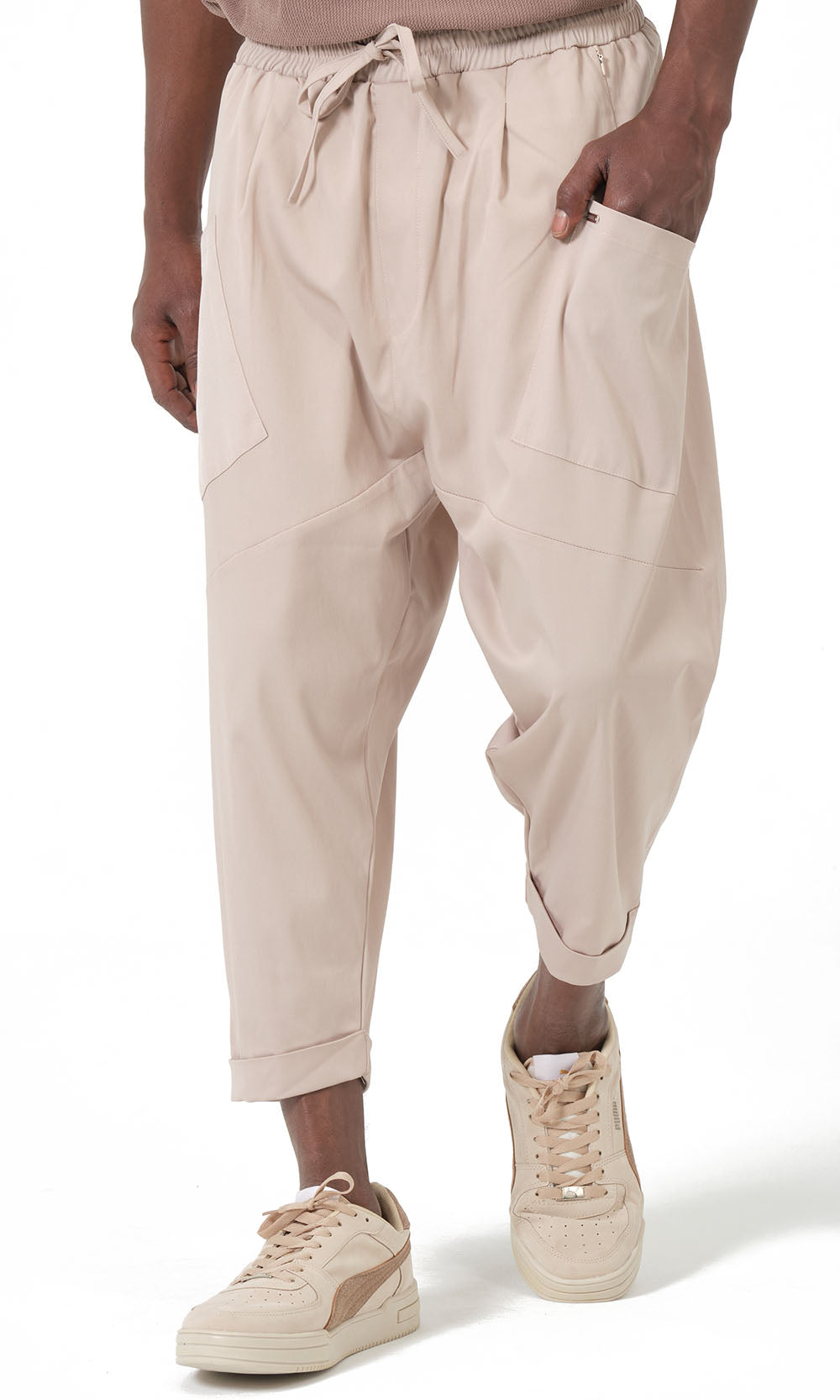 QTS1012 Pantalon sarouel Design S26 en beige