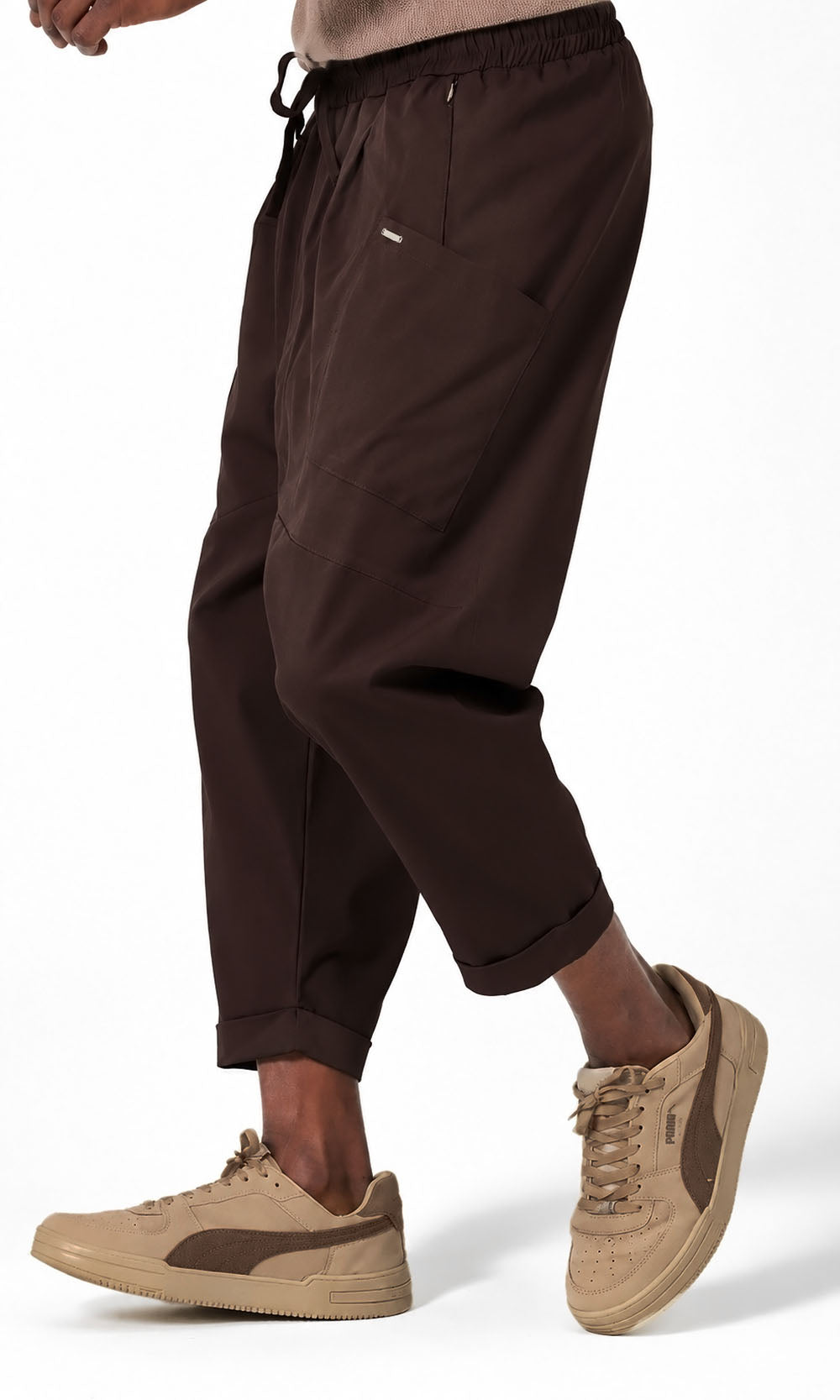 QTS1012 Pantalon sarouel Design S26 couleur café