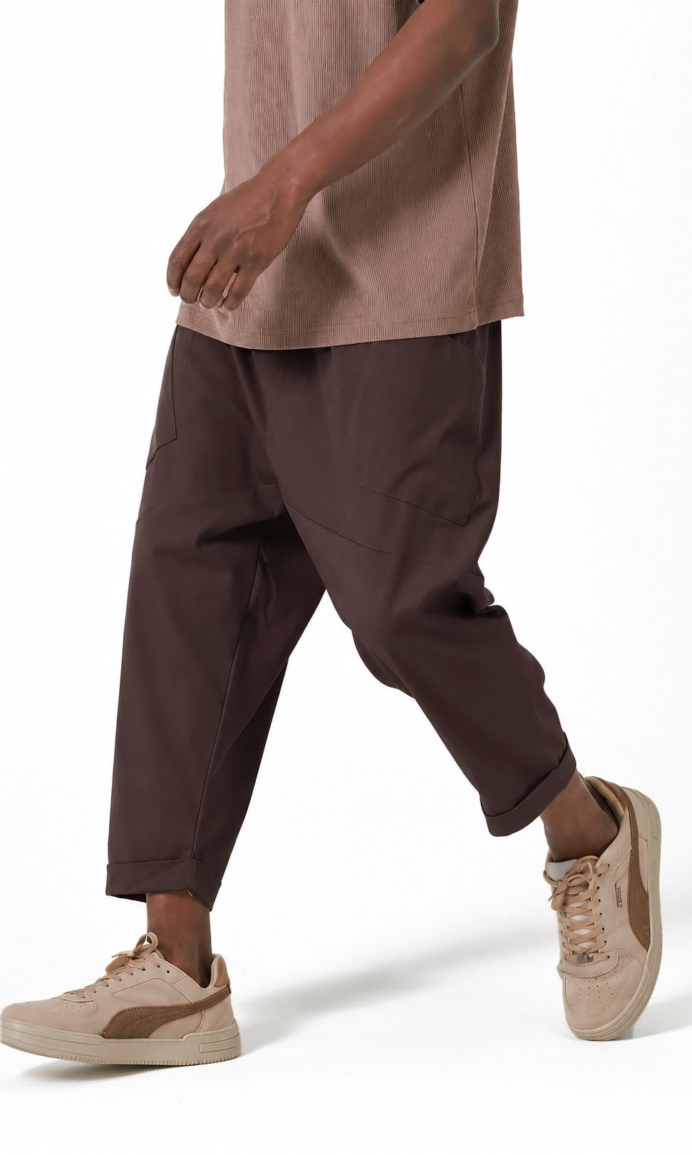 QTS1012 Pantalon sarouel Design S26 couleur café