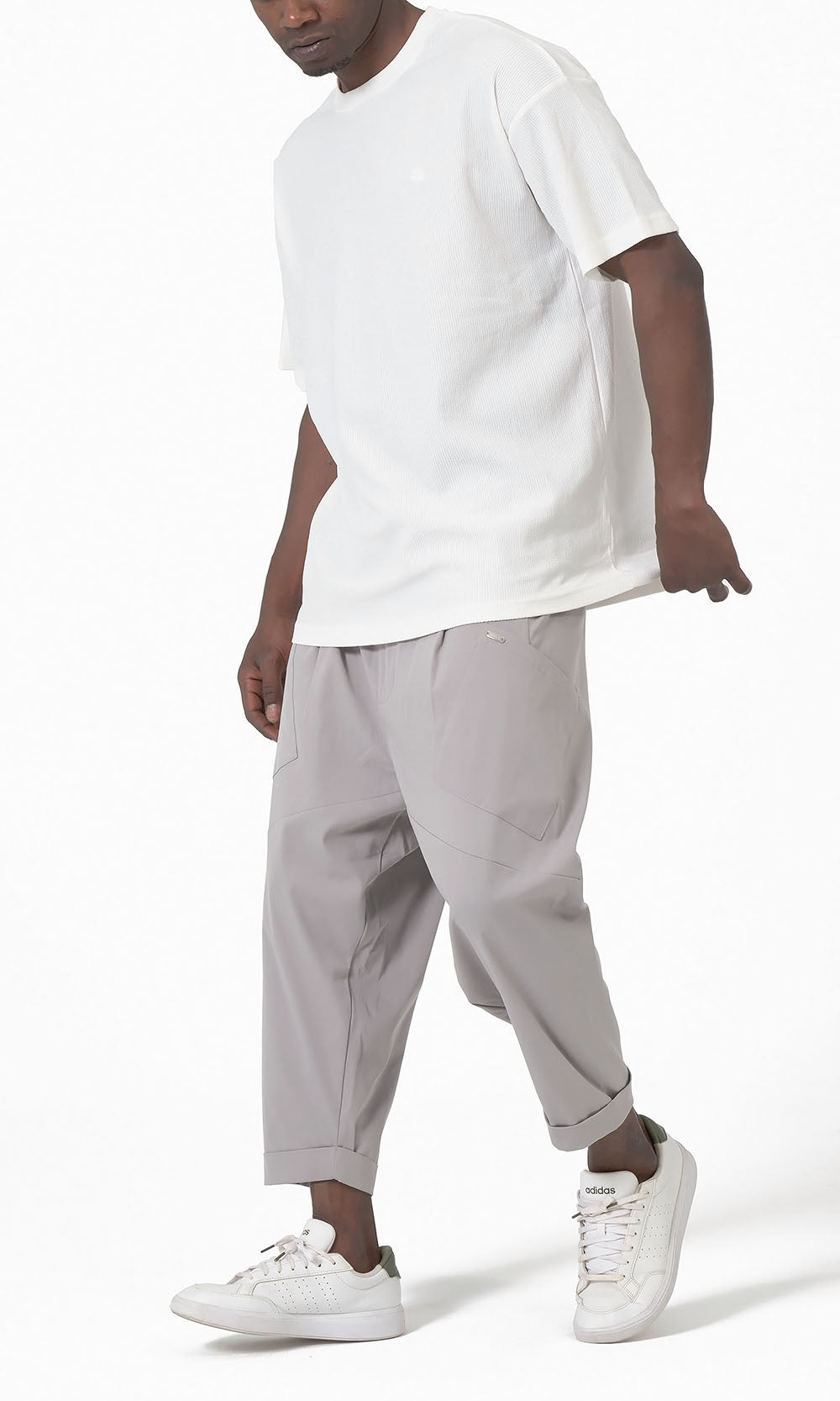 T-shirt oversize gaufré QTT3001 en écru