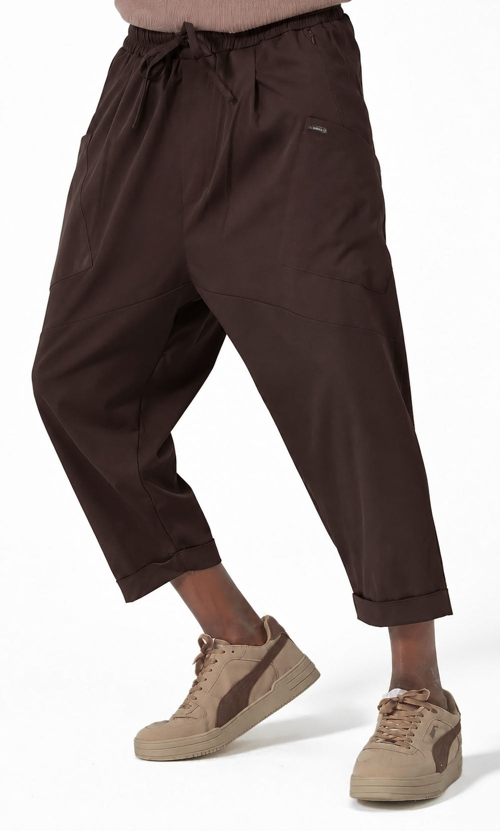 QTS1012 Pantalon sarouel Design S26 couleur café