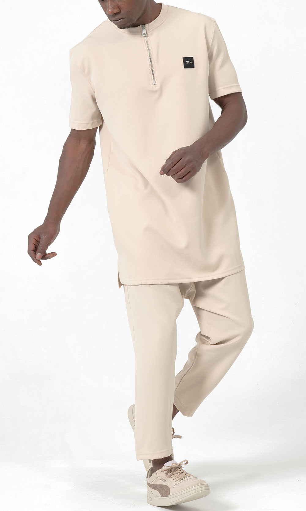 QTE2001 Short Qamis Set Silent in Beige