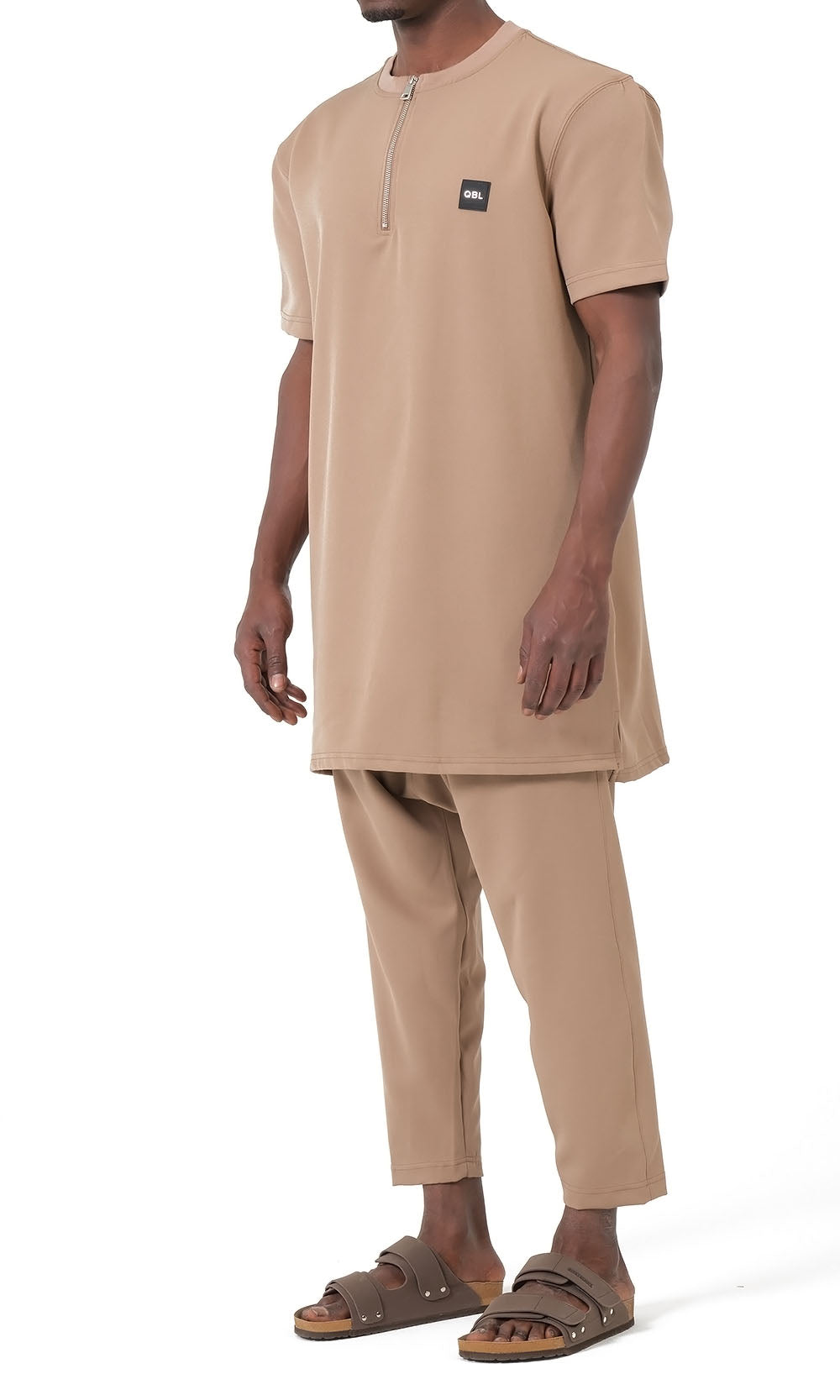 QTE2001 Ensemble Qamis court Silent couleur Camel