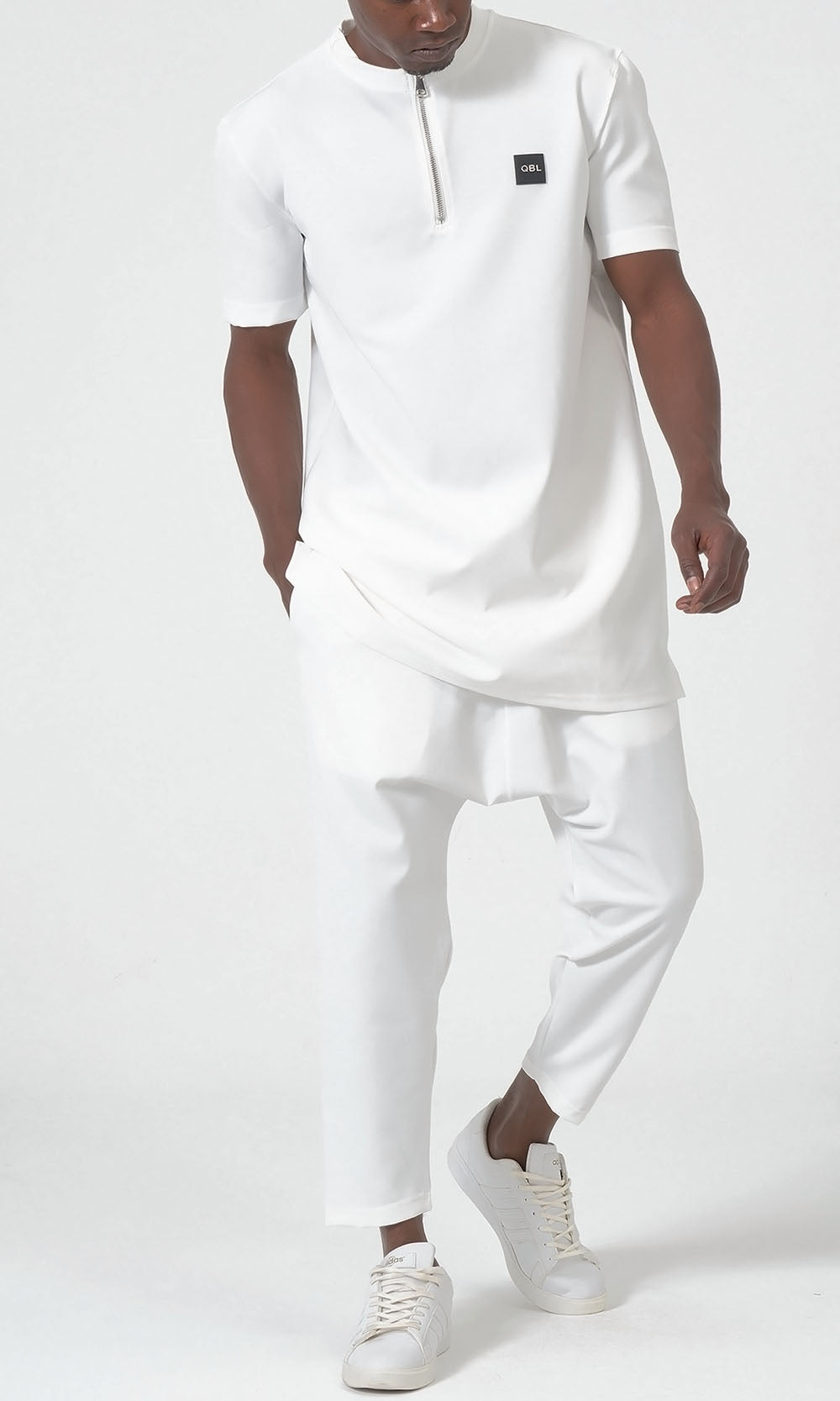 Ensemble Qamis court QTE2001 Silent couleur crème