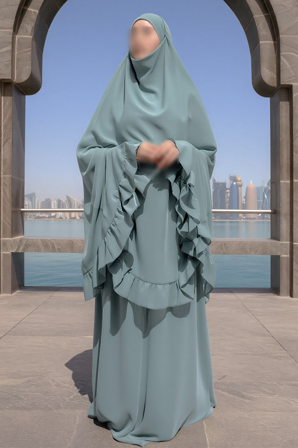 Ensemble de prière SB Jersey ES003 en bleu et vert