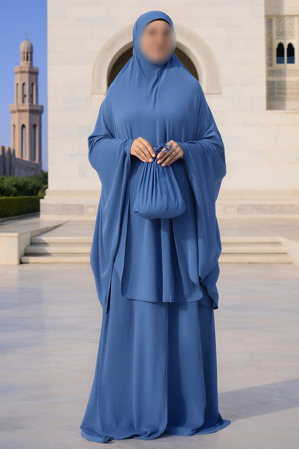 Ensemble de prière SB Jersey avec sac de transport ES007 en bleu indigo
