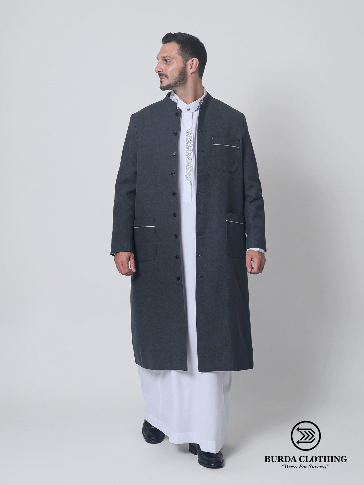 Twill Gray Overcoat